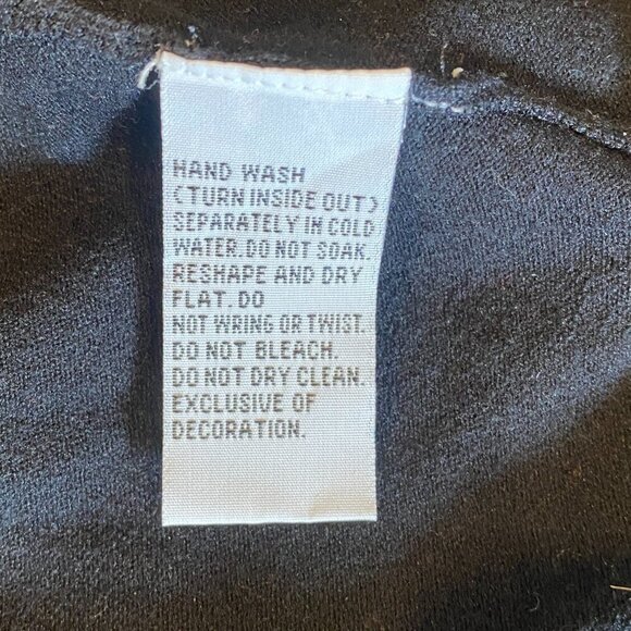 Marisa Christina Black Silk Blend Top Embroidered Beaded Butterfly Pattern M #5K - Picture 9 of 9